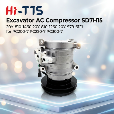 Goede prijs. Bouwmachines Onderdelen 24V A/C Compressor 20Y-979-6121 voor PC200-7 PC200-8 PC300-8 Graafmachine Onderdelen online