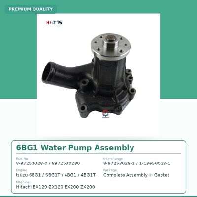 6BG1 Isuzu motor waterpomp assemblage 8-97253028-0 8972530280 vervanging voor Hitachi EX200 ZX200 EX120 ZX120 graafmachine