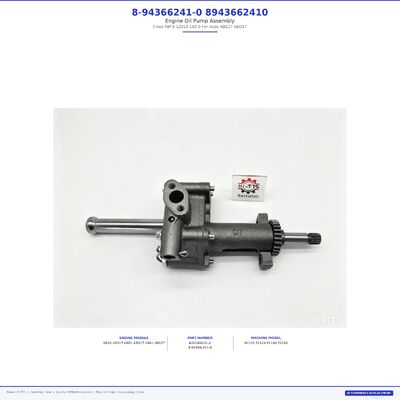8-94366241-0 8943662410 Motoroliepomp kruisverwijzing 5-12310-163-0 Voor Isuzu 4BG1T 6BD1T Aftermarket vervanging